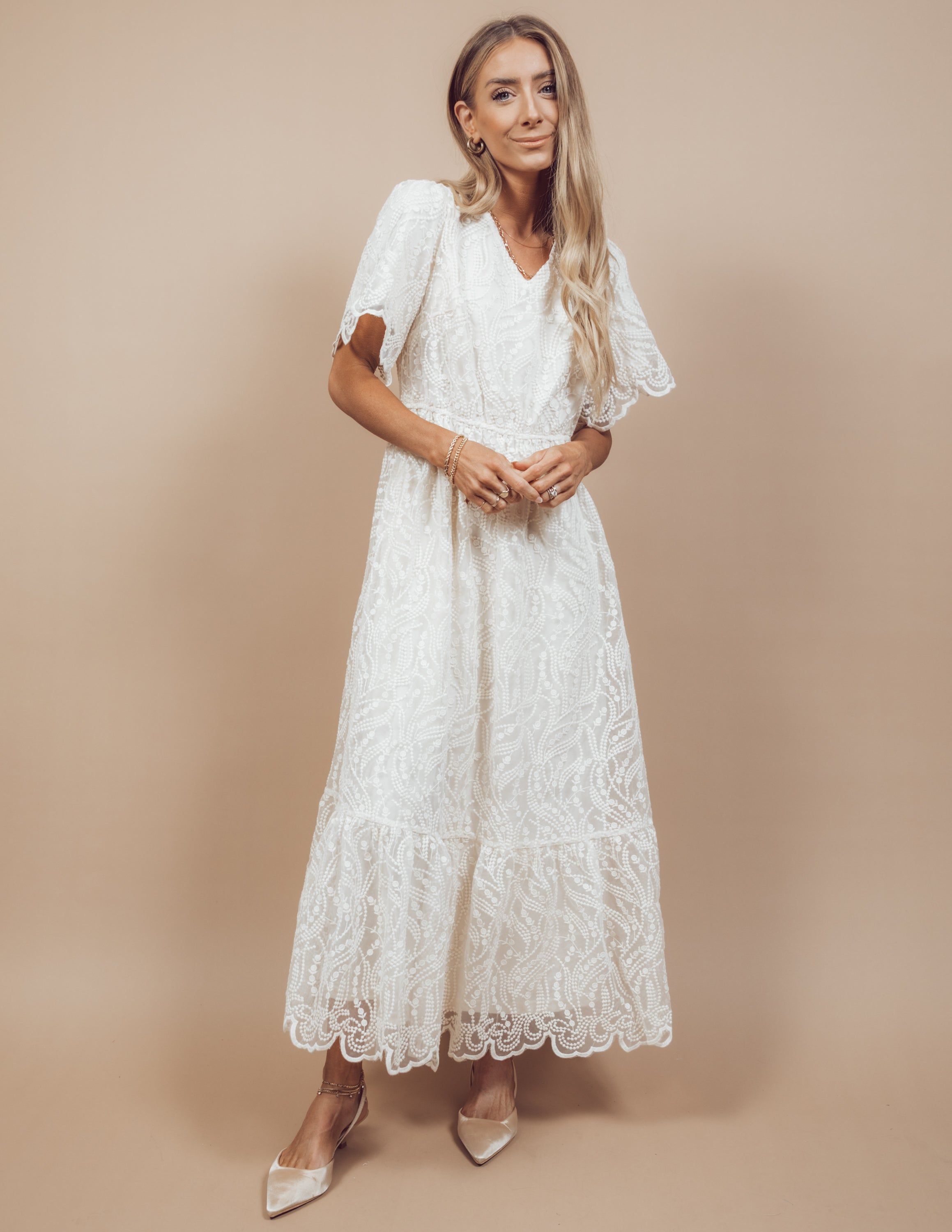 Miriam Embroidered Lace Dress sold by Shop Stevie product image thumbnail 3
