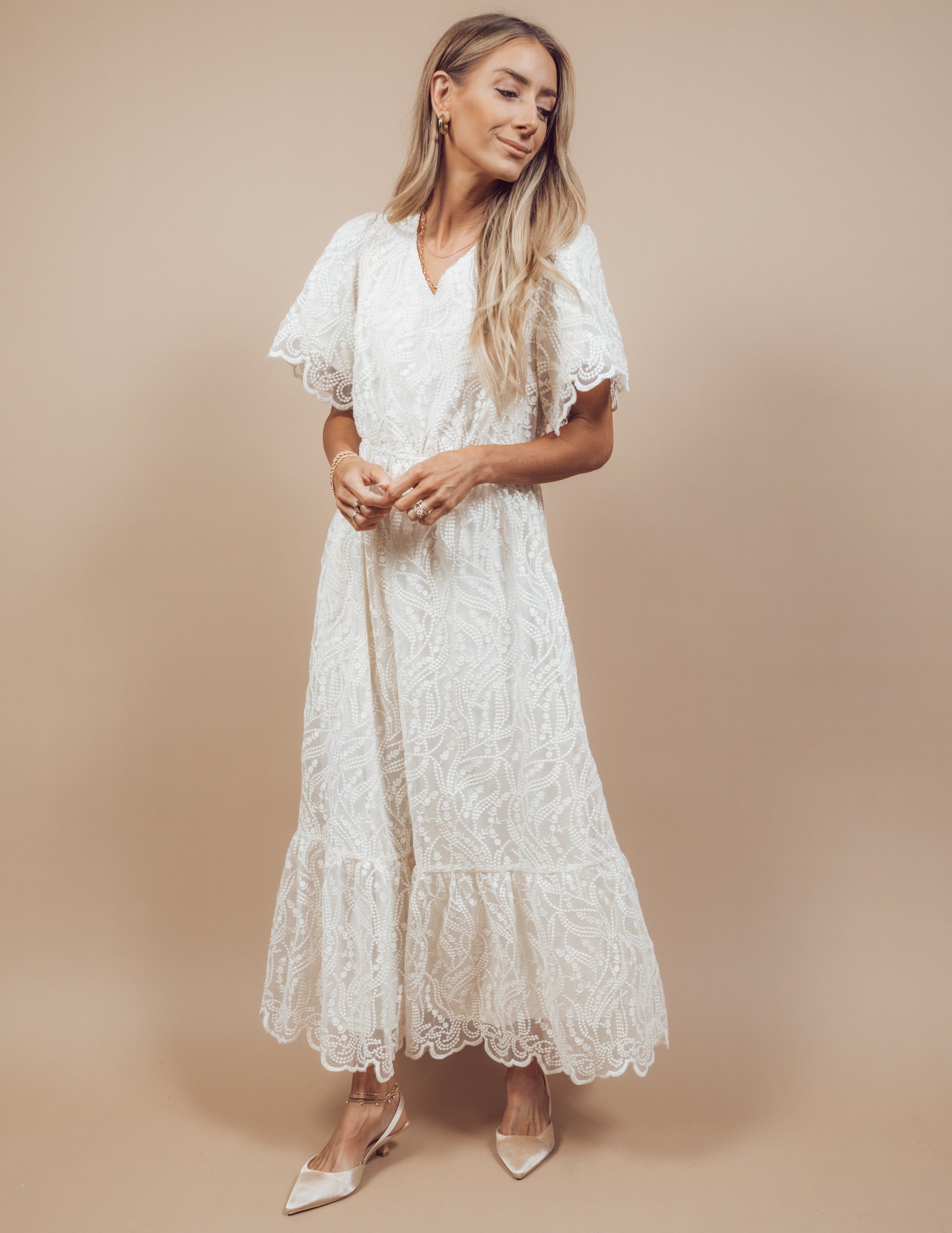 Miriam Embroidered Lace Dress sold by Shop Stevie product image thumbnail 2