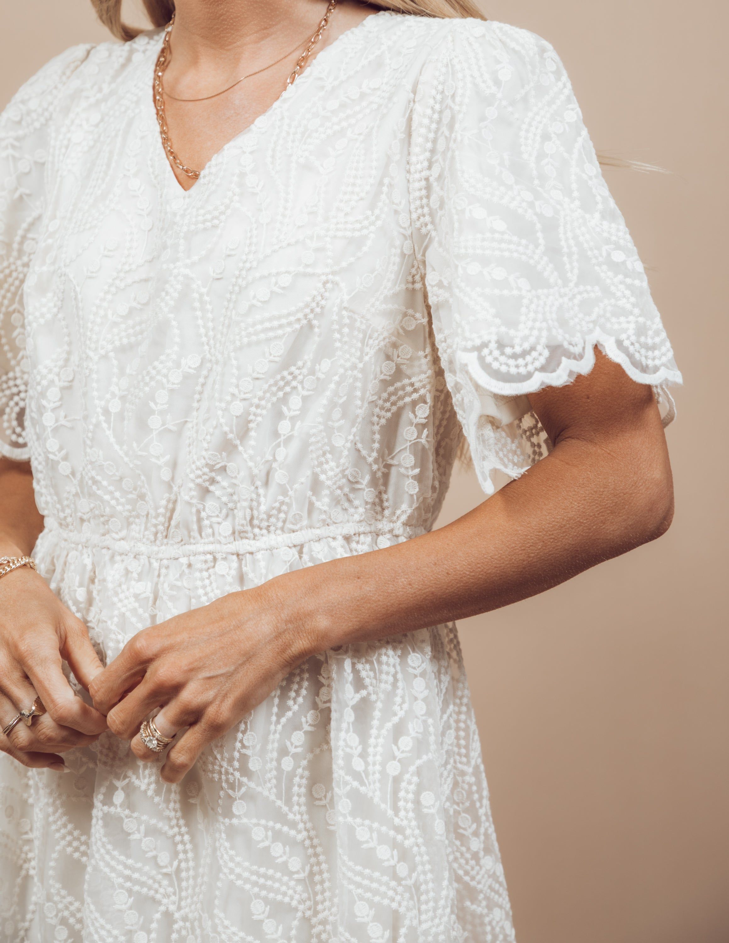 Miriam Embroidered Lace Dress sold by Shop Stevie product image thumbnail 5