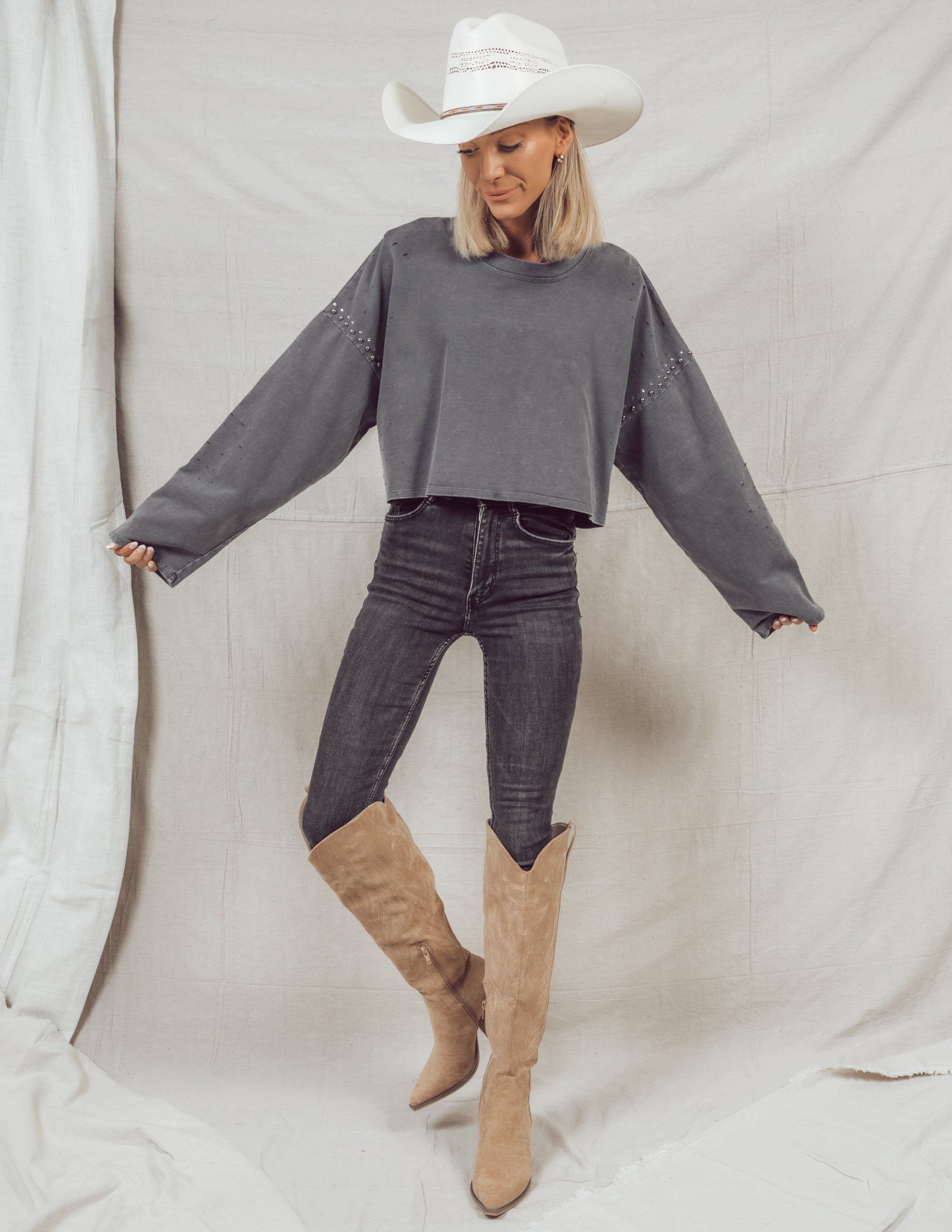 Kyla Studded Pullover *COMING SOON* sold by Shop Stevie