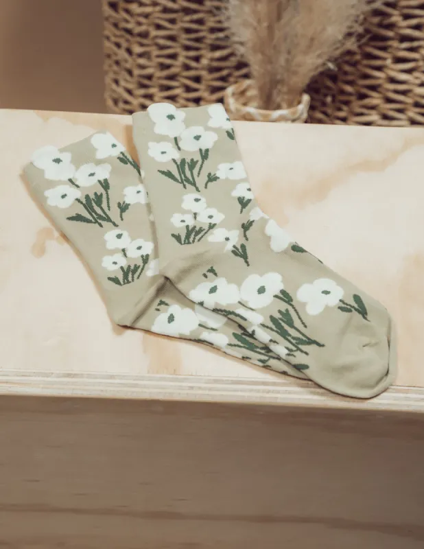 Green Floral Socks sold by Shop Stevie