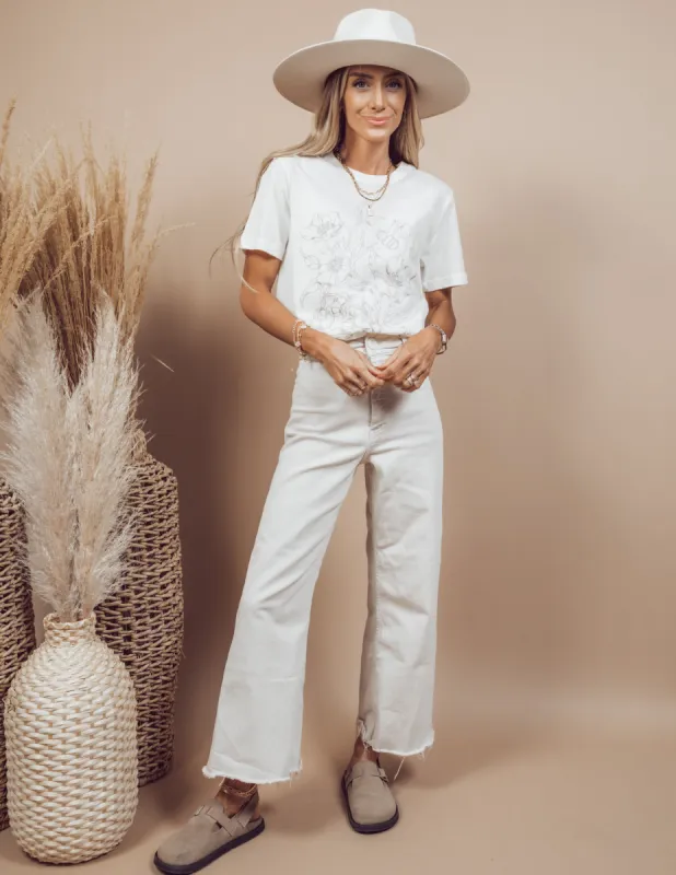 Embroidered Flower Tee sold by Shop Stevie