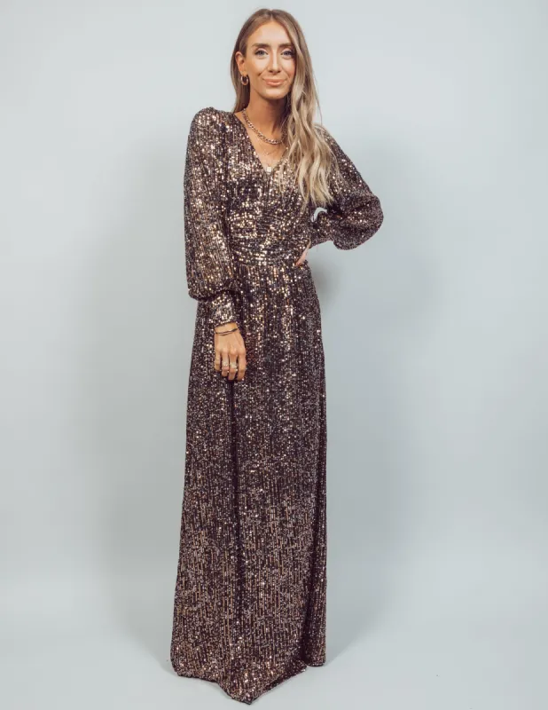 Eiffel Sequin Maxi Dress sold by Shop Stevie