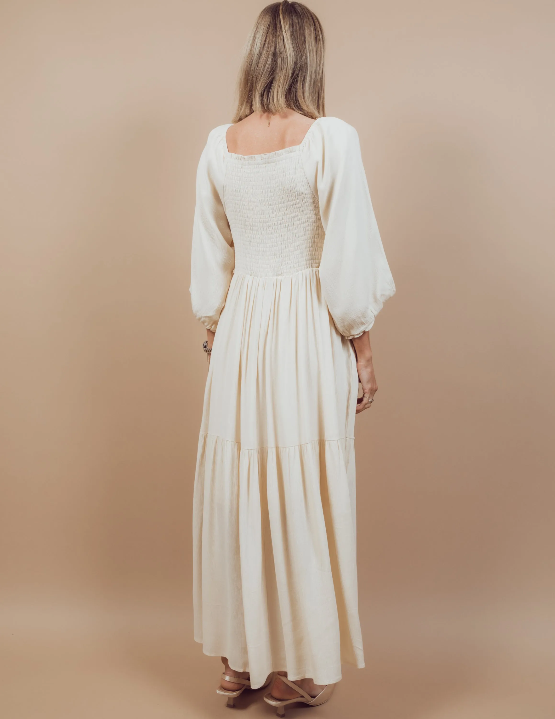 Evelyn Smocked Dress in Cream sold by Shop Stevie product image thumbnail 4