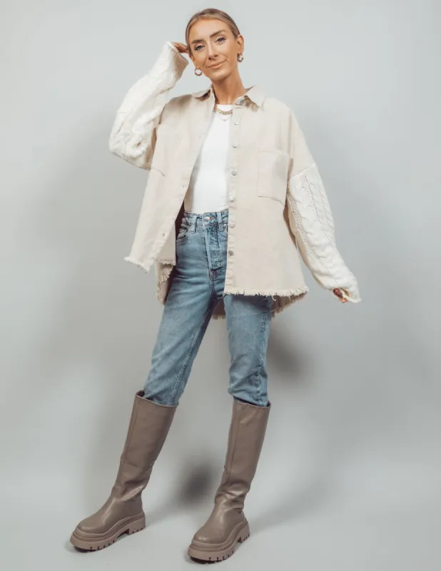 Tyler Overshirt in Beige sold by Shop Stevie