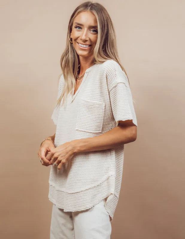 Nia Waffle Knit Top sold by Shop Stevie