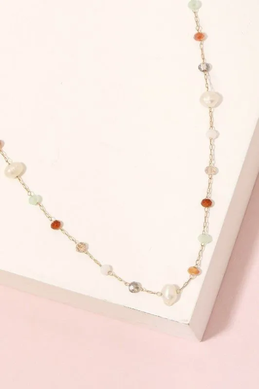 Mixed Beaded Dainty Chain Necklace sold by Shop Stevie