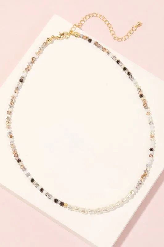 Pearl & Faceted Beaded Choker Necklace sold by Shop Stevie