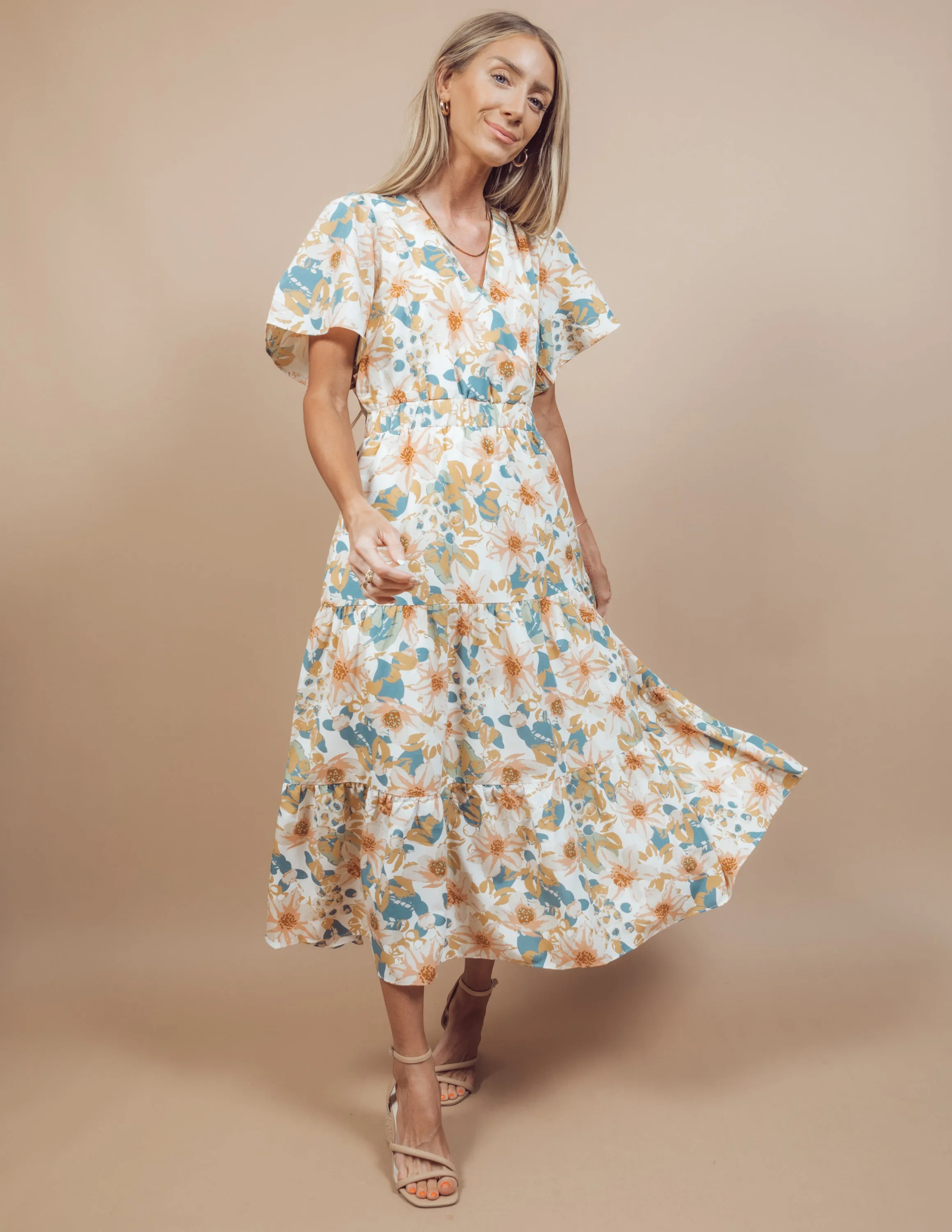 Meredith Floral Midi Dress sold by Shop Stevie product image thumbnail 5