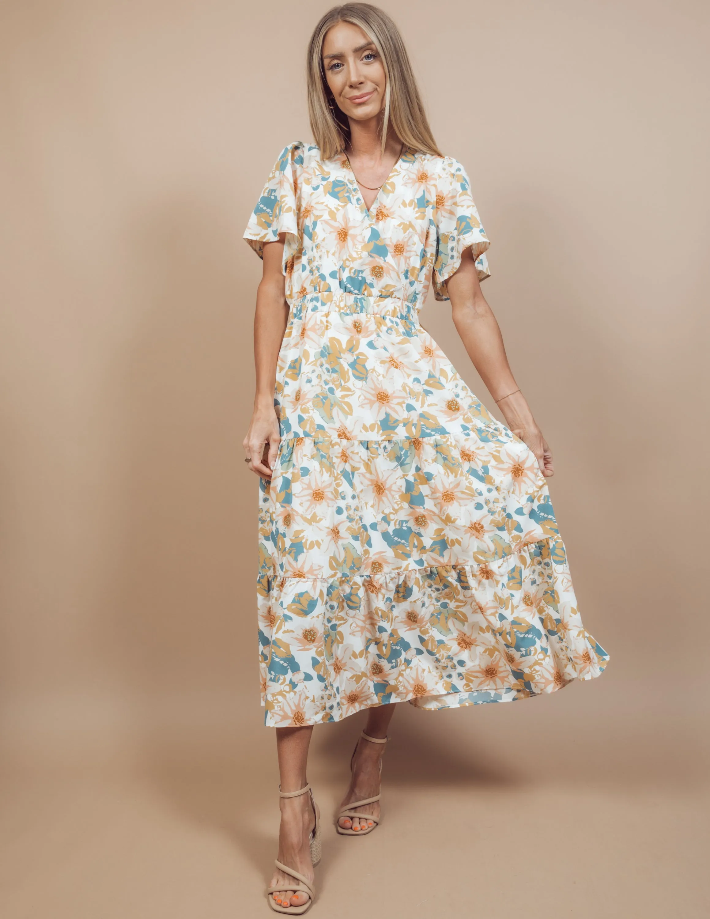 Meredith Floral Midi Dress sold by Shop Stevie