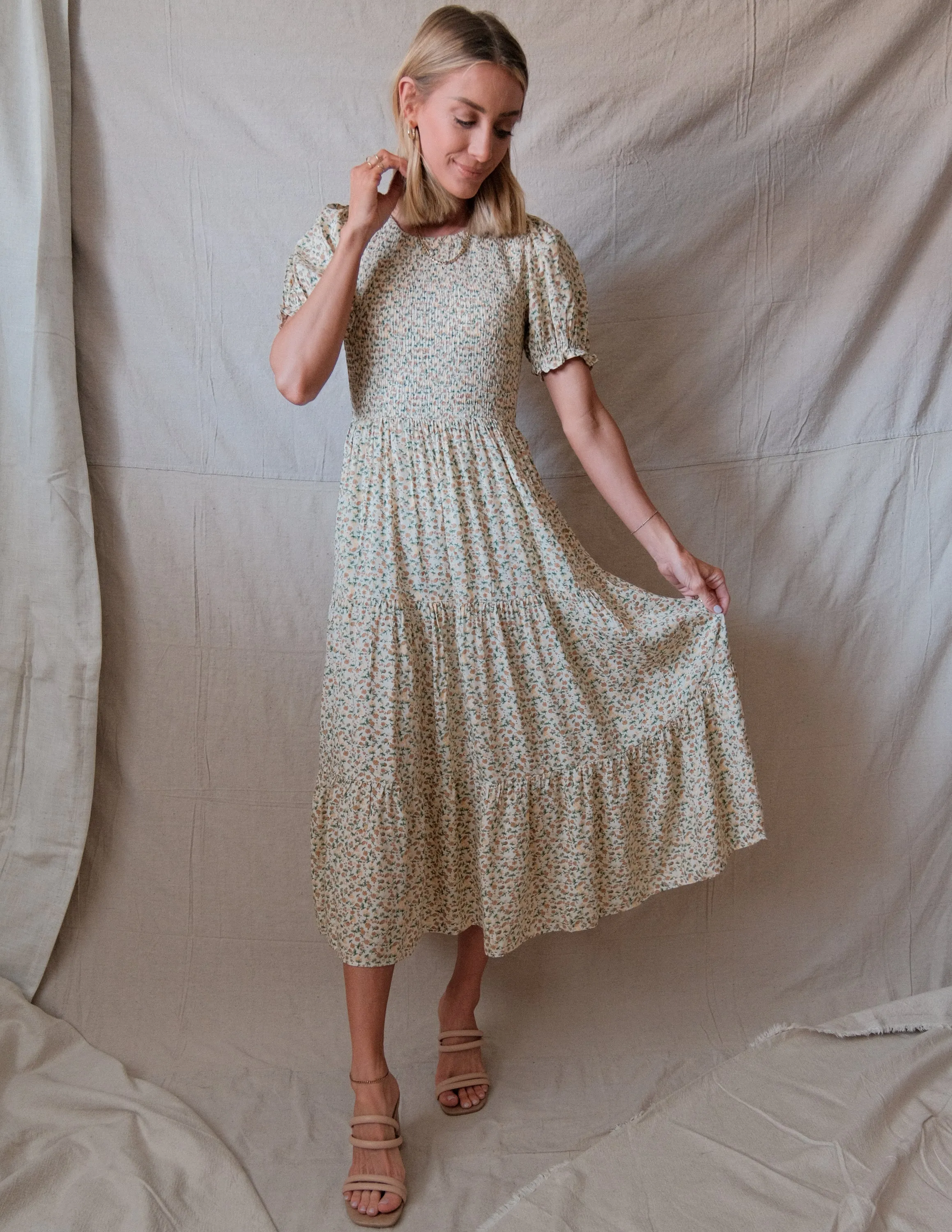 Lauralee Floral Midi Dress sold by Shop Stevie