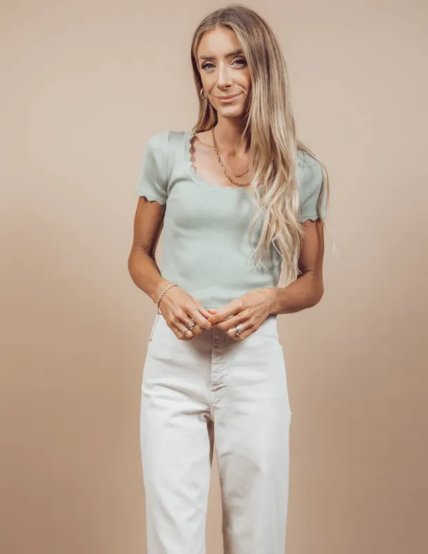 Willa Scalloped Top sold by Shop Stevie