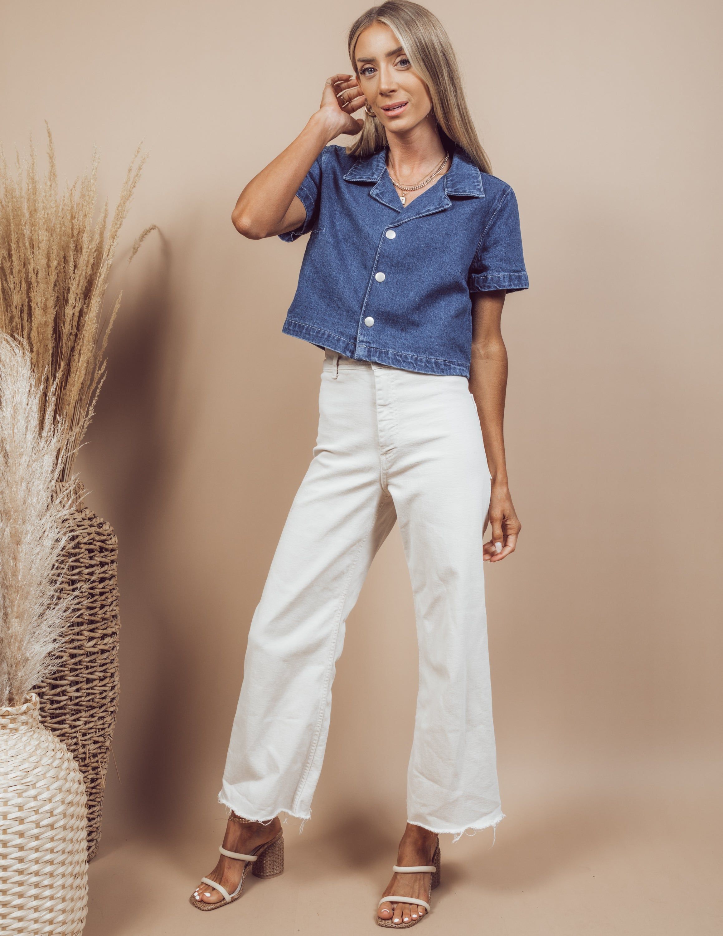 Ryker Denim Short Sleeve Top sold by Shop Stevie