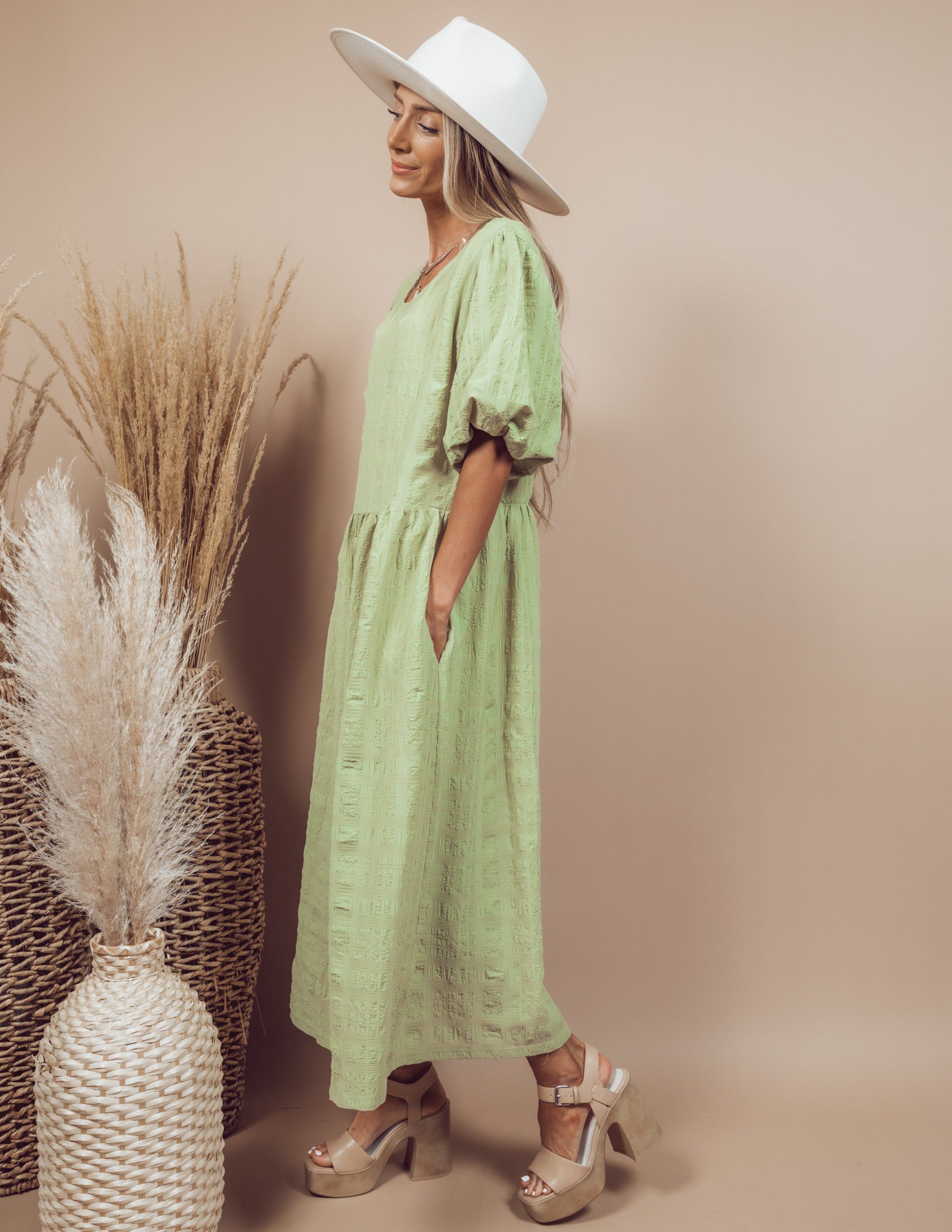 Emmalyn Textured Midi Dress sold by Shop Stevie product image thumbnail 6