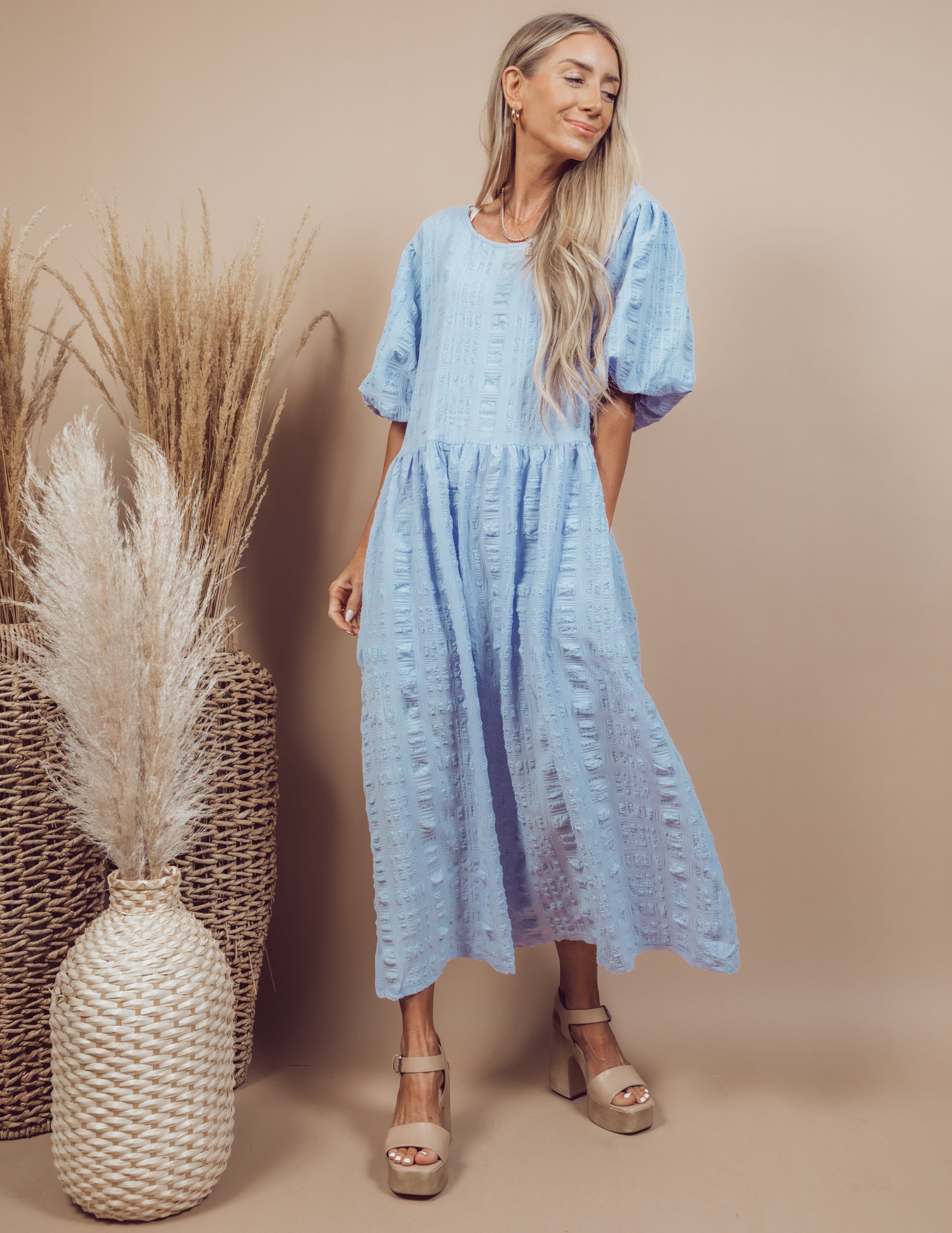 Emmalyn Textured Midi Dress sold by Shop Stevie product image thumbnail 7