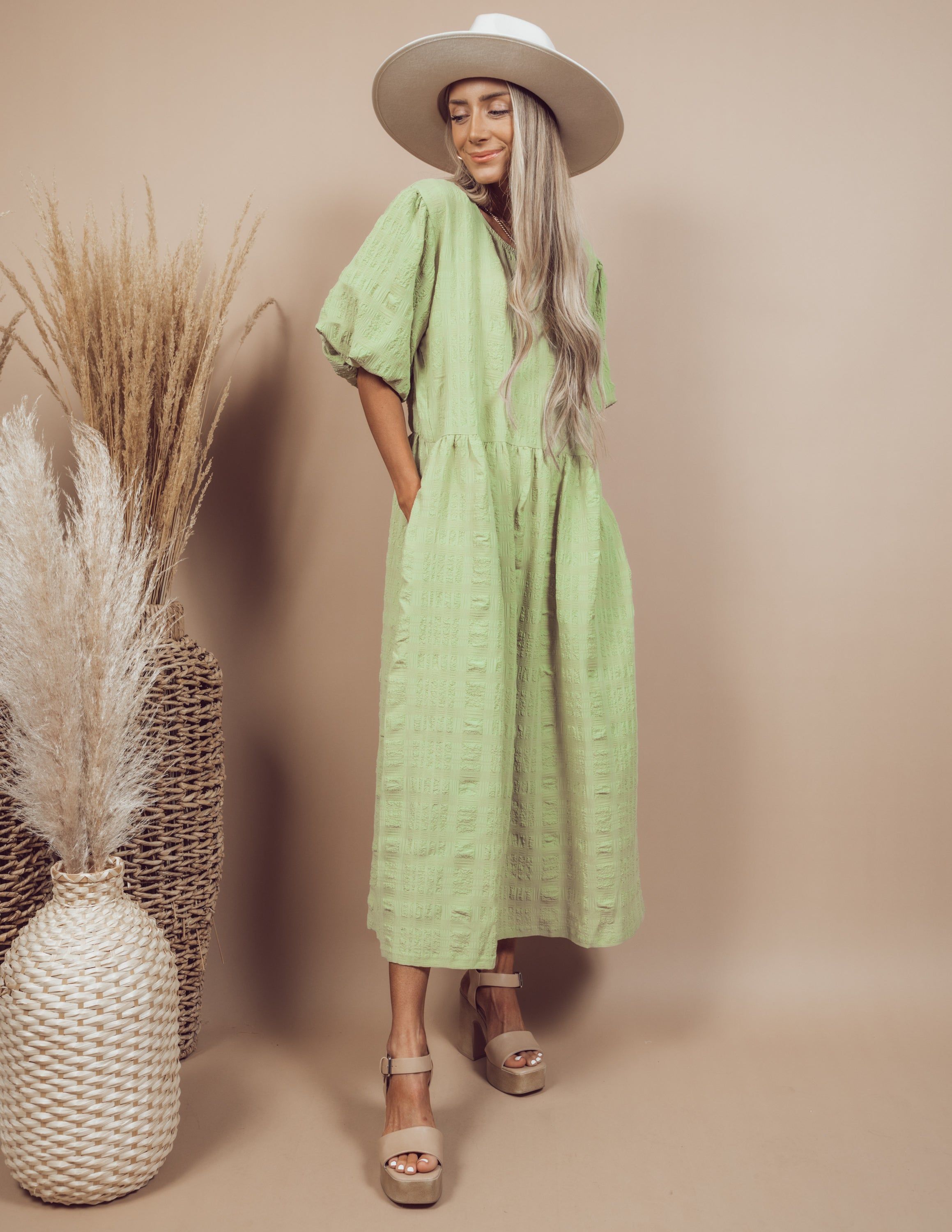 Emmalyn Textured Midi Dress sold by Shop Stevie product image thumbnail 3