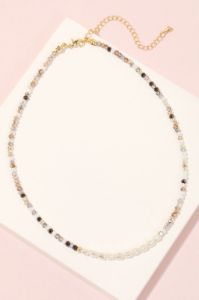Pearl & Faceted Beaded Choker Necklace sold by Shop Stevie