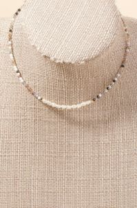 Pearl & Faceted Beaded Choker Necklace sold by Shop Stevie