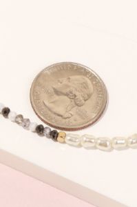 Pearl & Faceted Beaded Choker Necklace sold by Shop Stevie