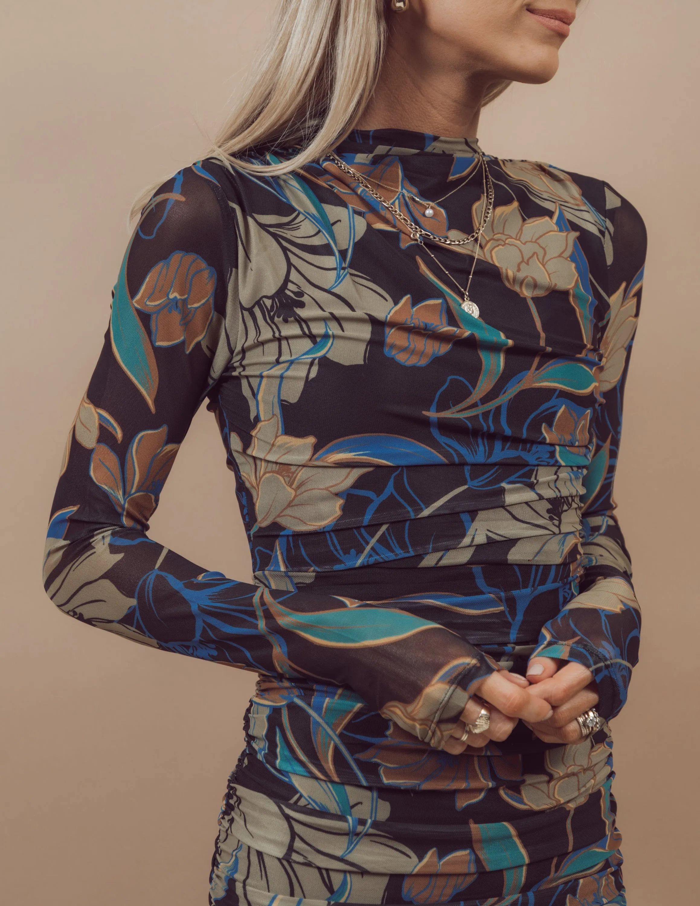 Diana Printed Mesh Midi Dress sold by Shop Stevie product image thumbnail 5