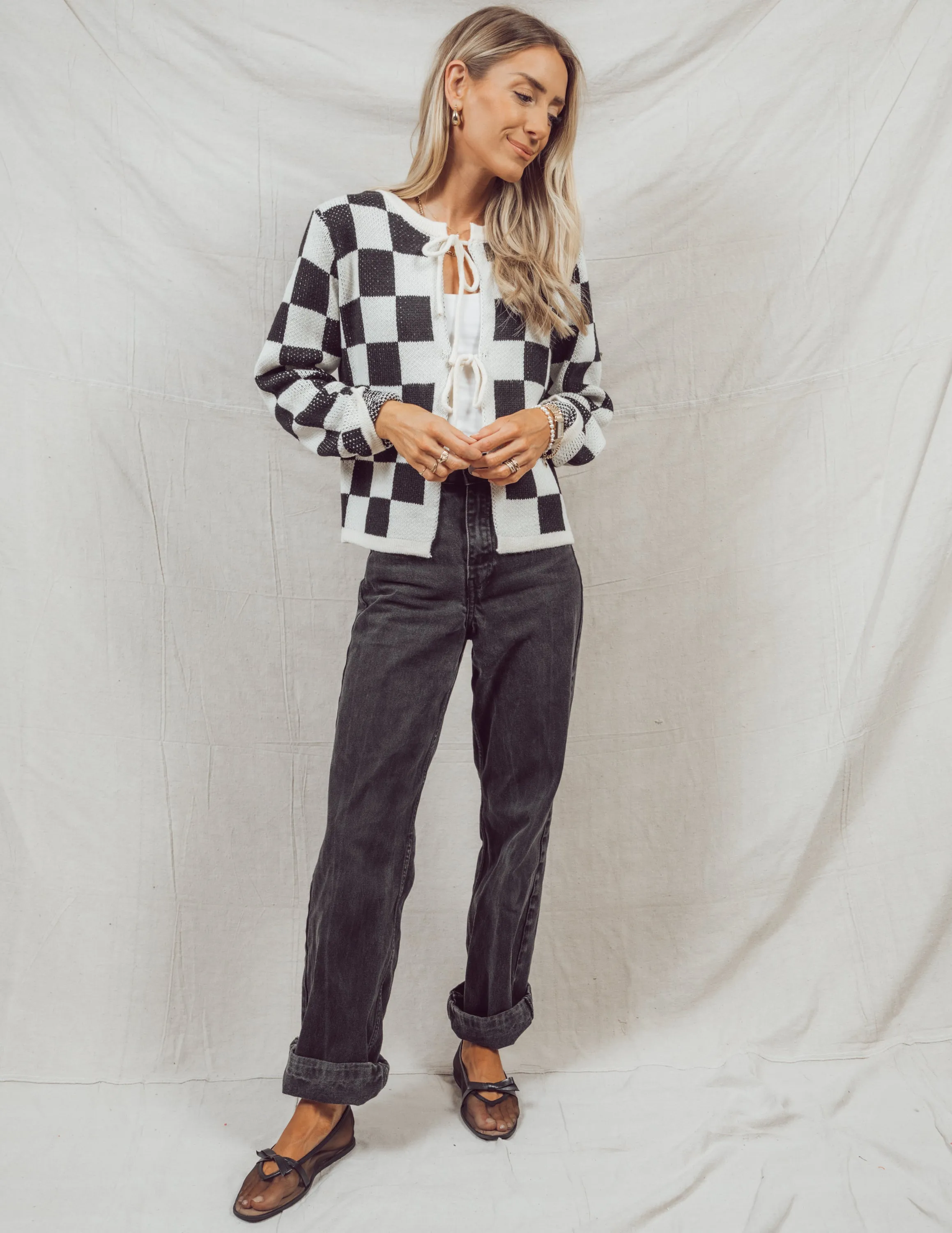 Lyon Checkered Cardigan sold by Shop Stevie product image thumbnail 2
