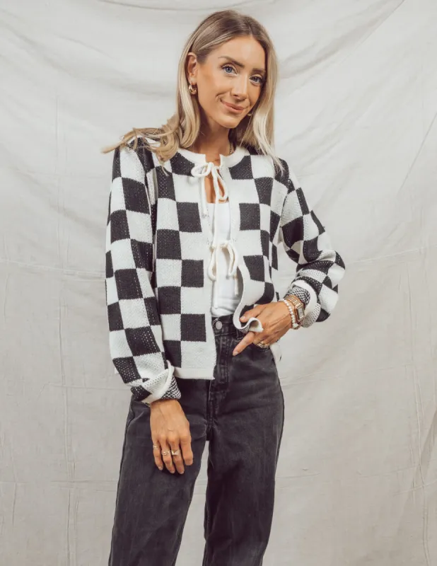 Lyon Checkered Cardigan sold by Shop Stevie