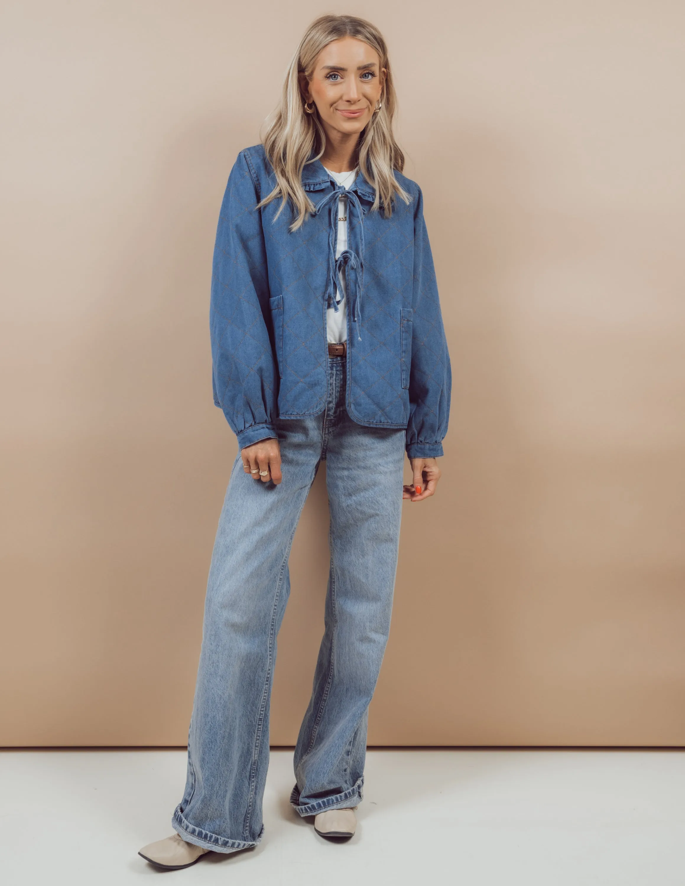 Jacqueline Quilted Denim Jacket sold by Shop Stevie product image thumbnail 2