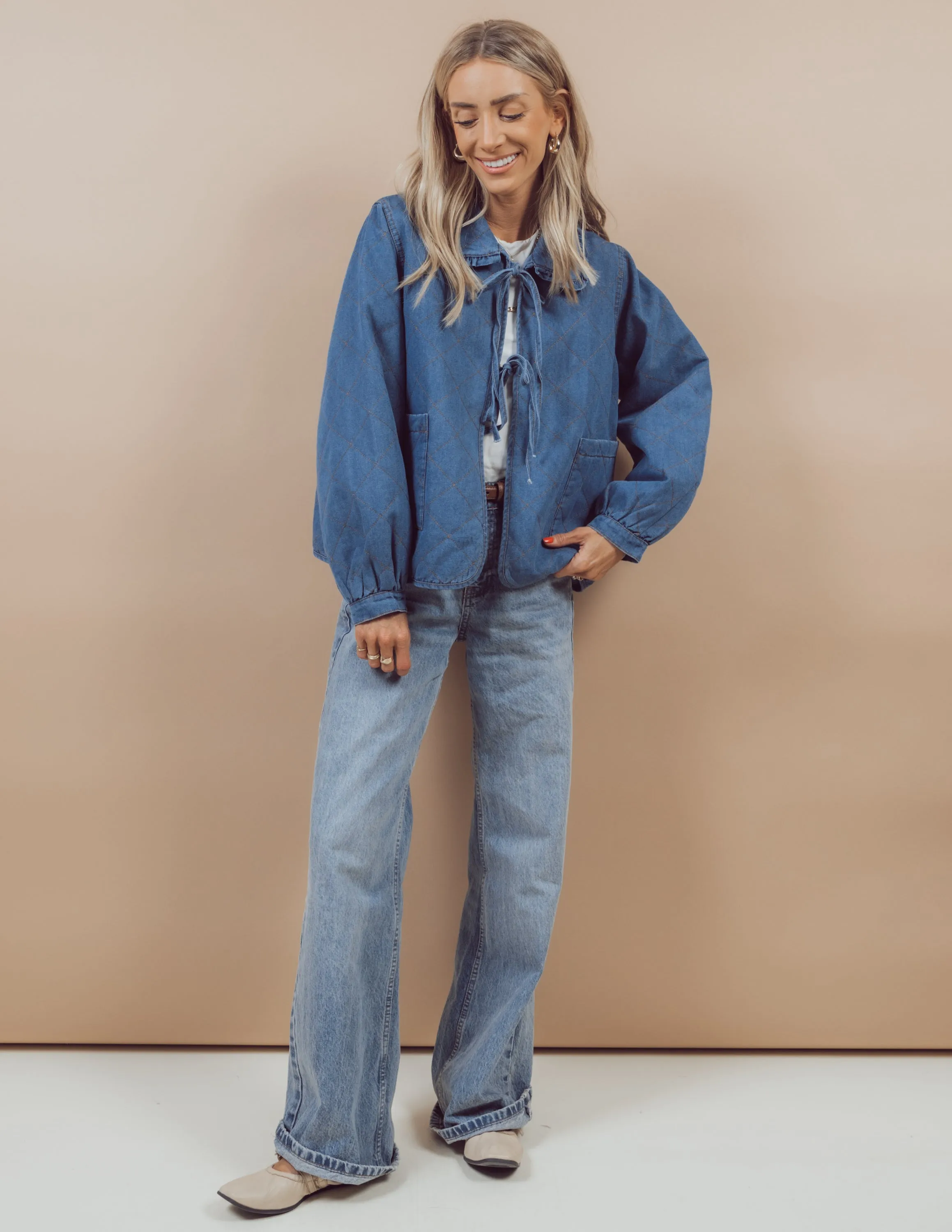 Jacqueline Quilted Denim Jacket sold by Shop Stevie product image thumbnail 3