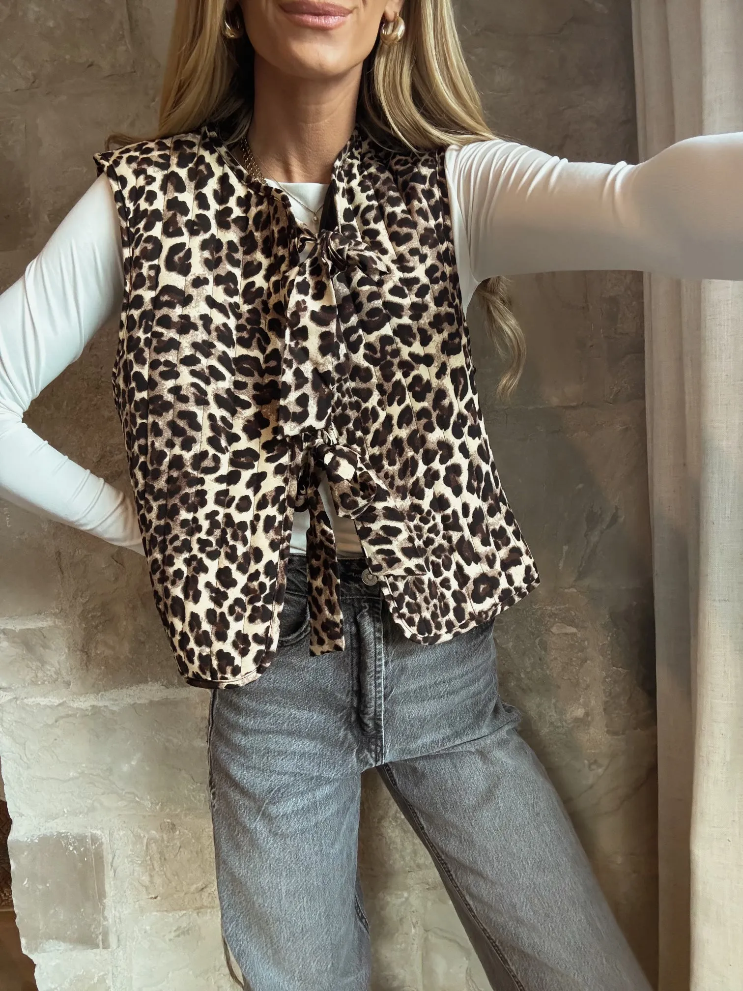 Leopard Padded Vest sold by Shop Stevie