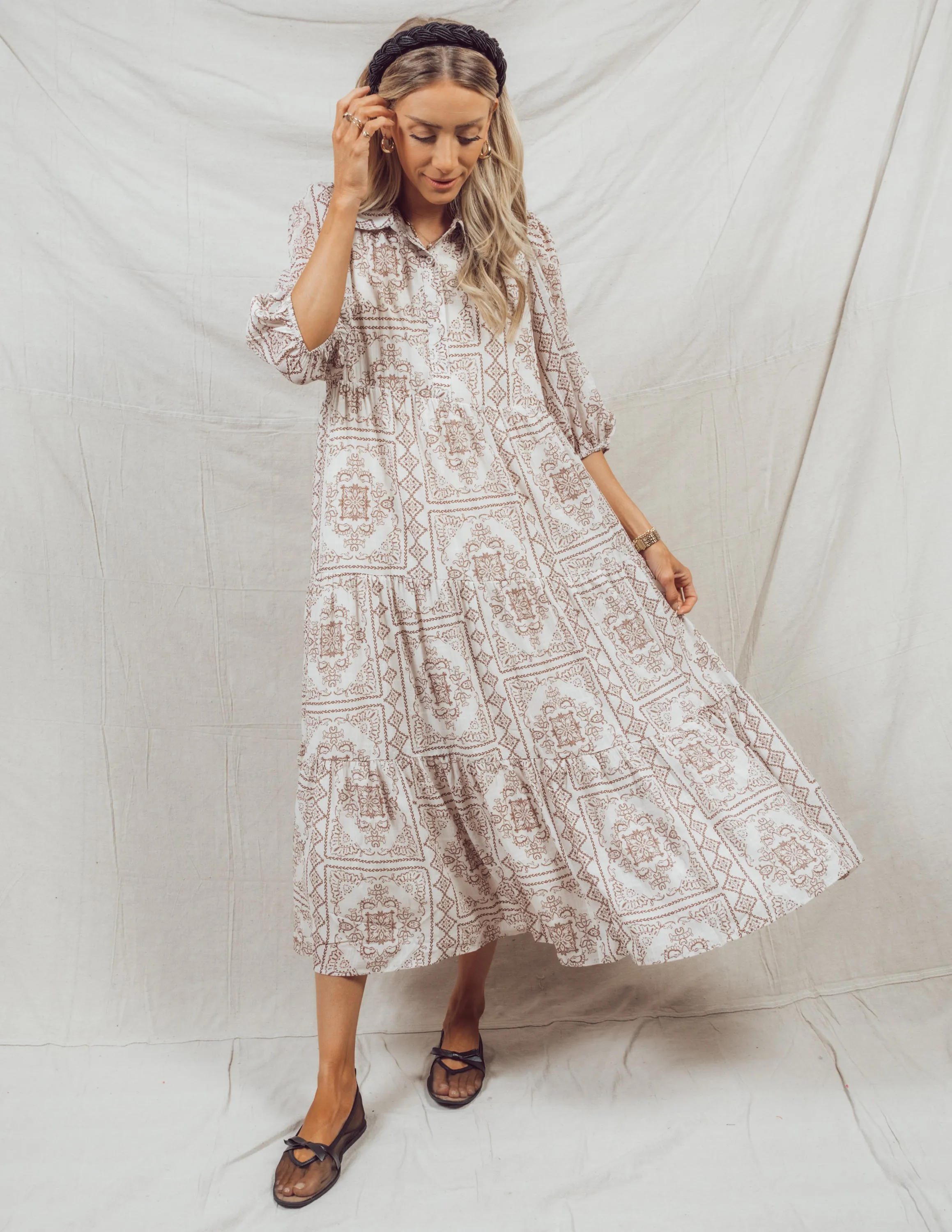 Antonia Printed Midi Dress sold by Shop Stevie product image thumbnail 2