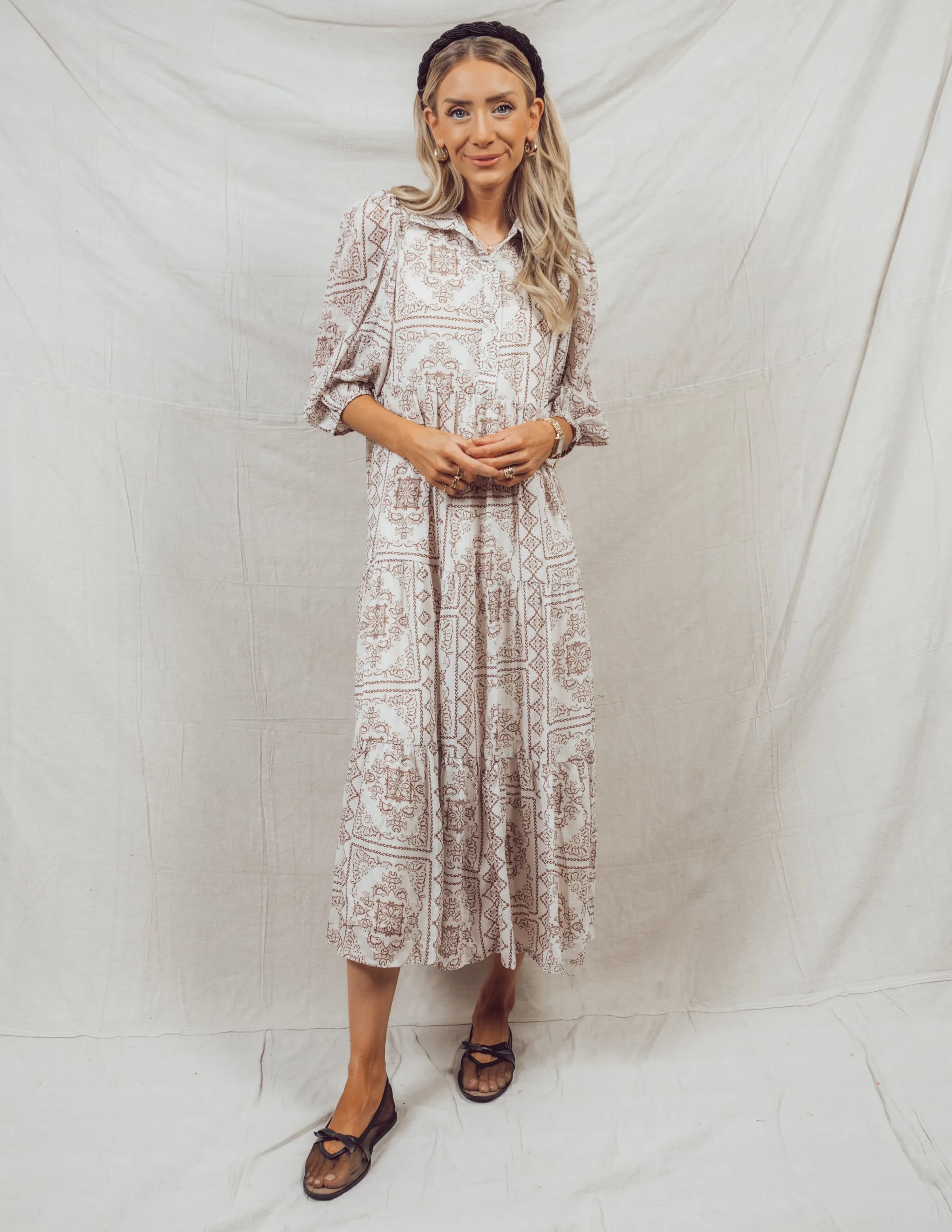 Antonia Printed Midi Dress sold by Shop Stevie product image thumbnail 3