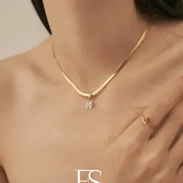 Gold Snake Herringbone Pendant Necklace sold by Shop Stevie product image thumbnail 2