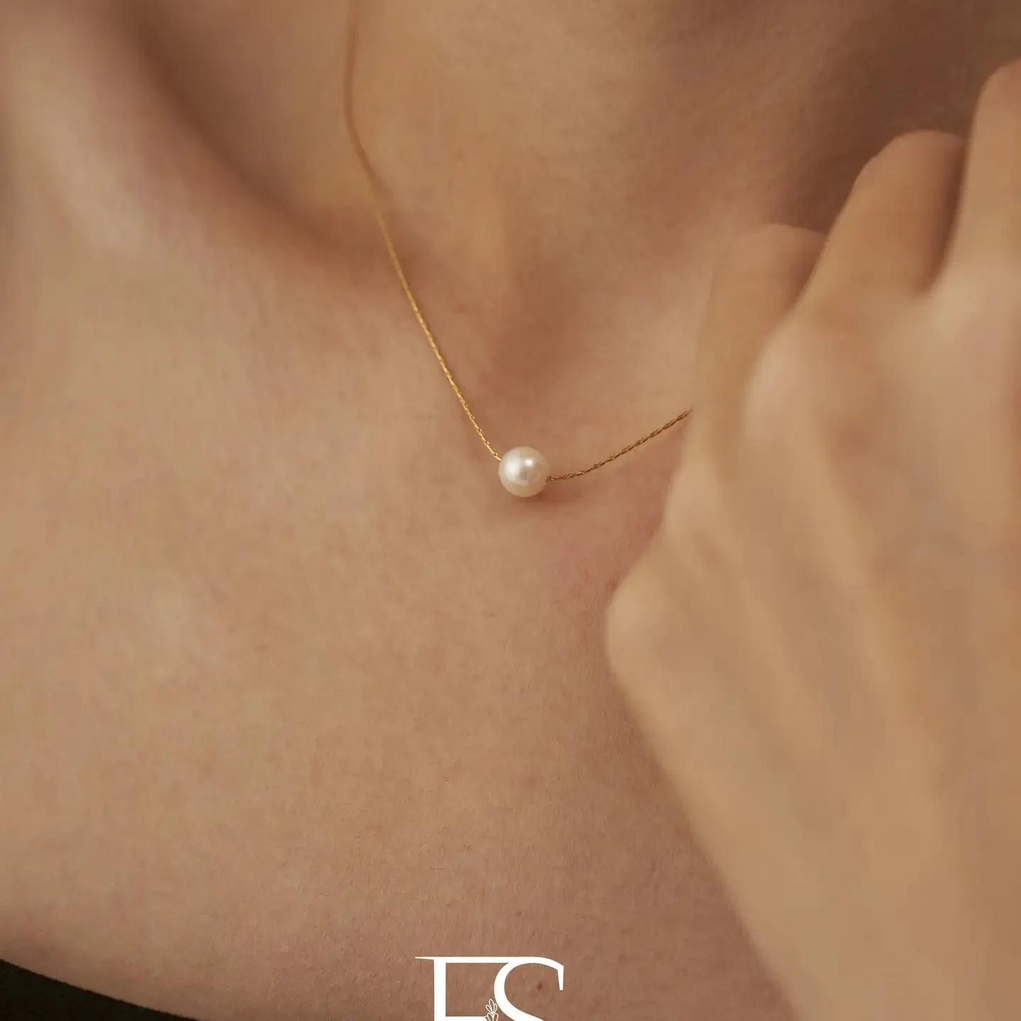 Floating Pearl Pendant Necklace sold by Shop Stevie product image thumbnail 2