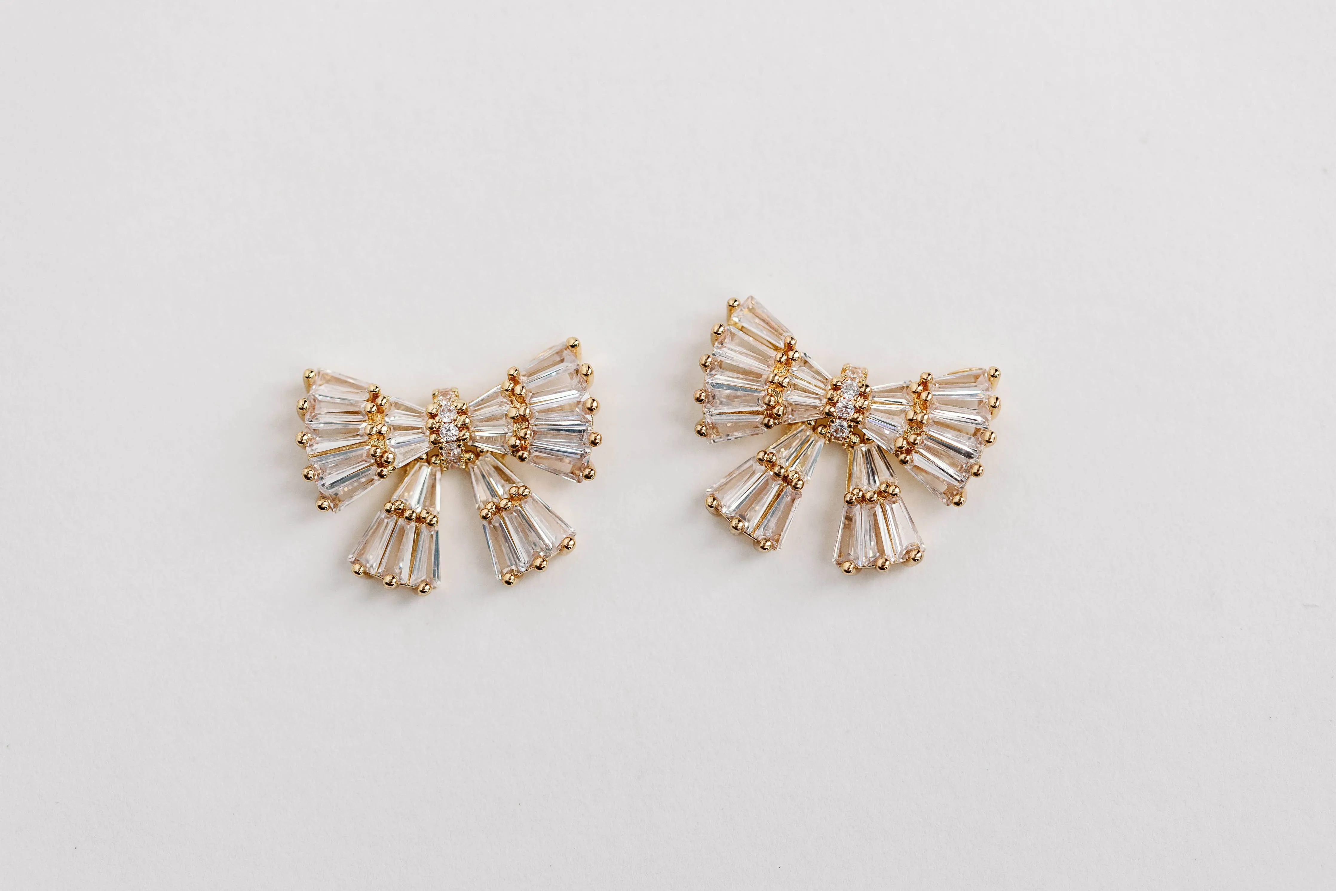 Gold Maxi Sparkler Statement Stud Bow Earrings sold by Shop Stevie product image thumbnail 4