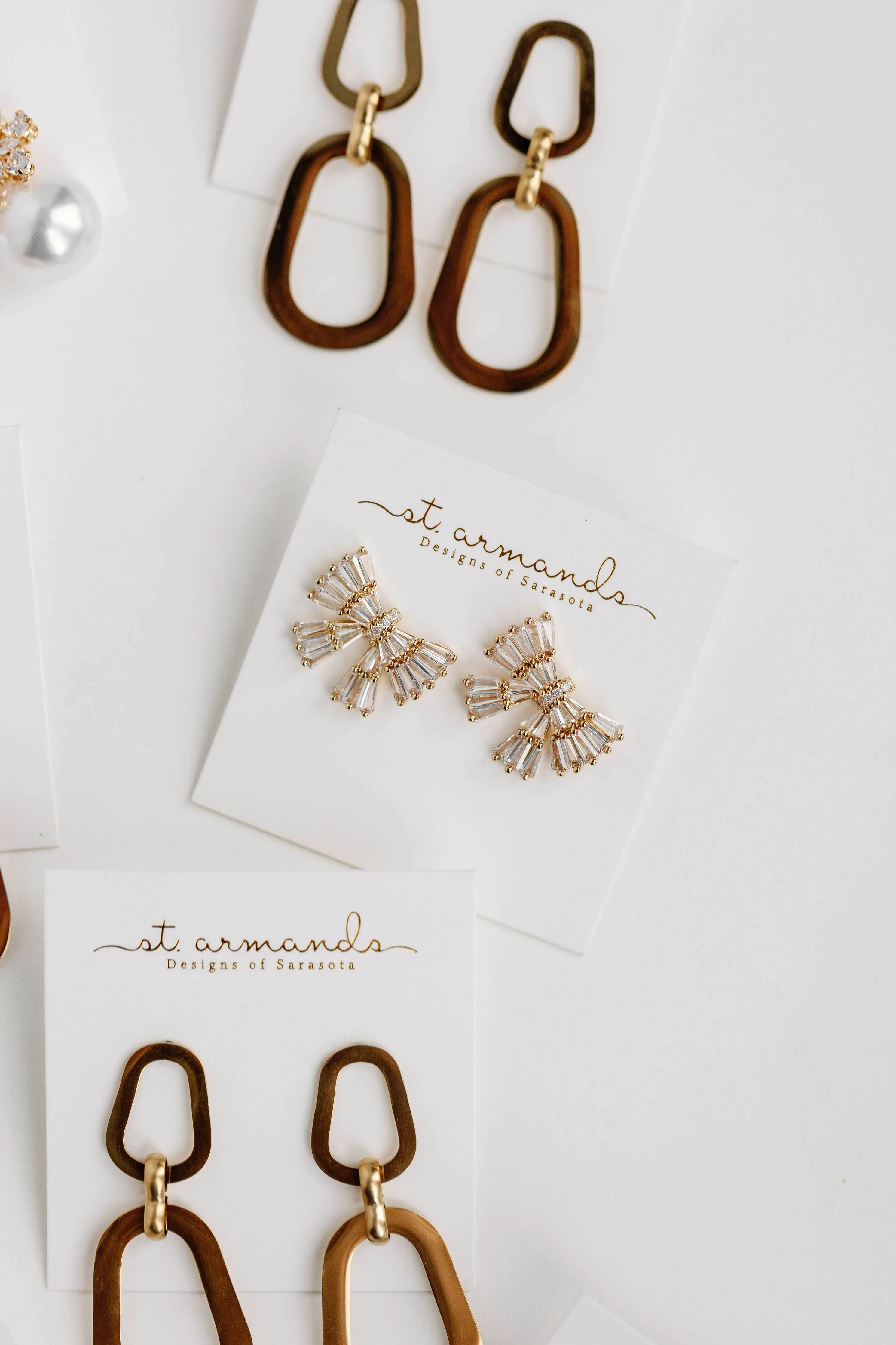 Gold Maxi Sparkler Statement Stud Bow Earrings sold by Shop Stevie product image thumbnail 5