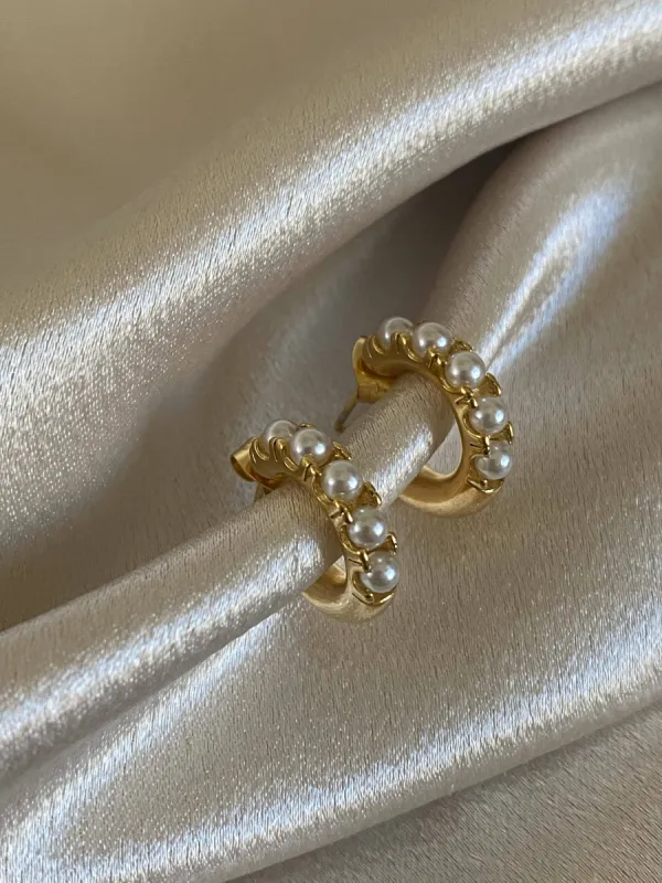Diana Pearl Hoops sold by Shop Stevie