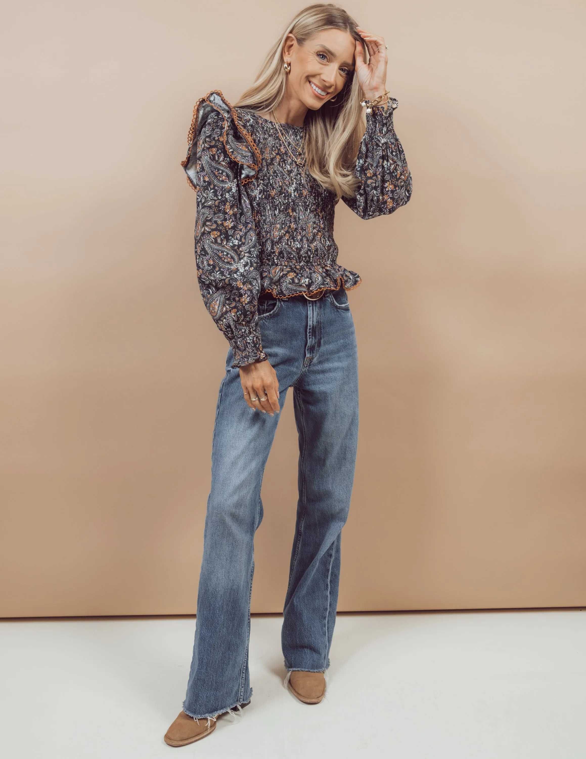 Paisley Ruffle Top sold by Shop Stevie product image thumbnail 2