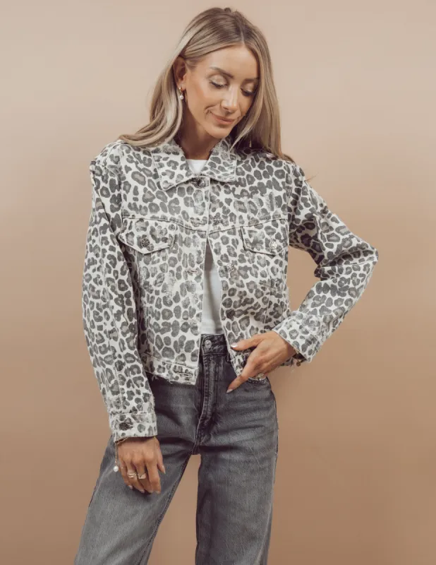 Sasha Leopard Denim Jacket sold by Shop Stevie