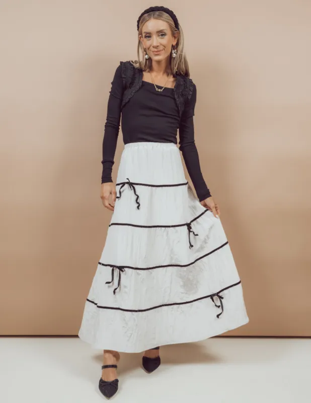 Kendall Velvet Bow Skirt sold by Shop Stevie