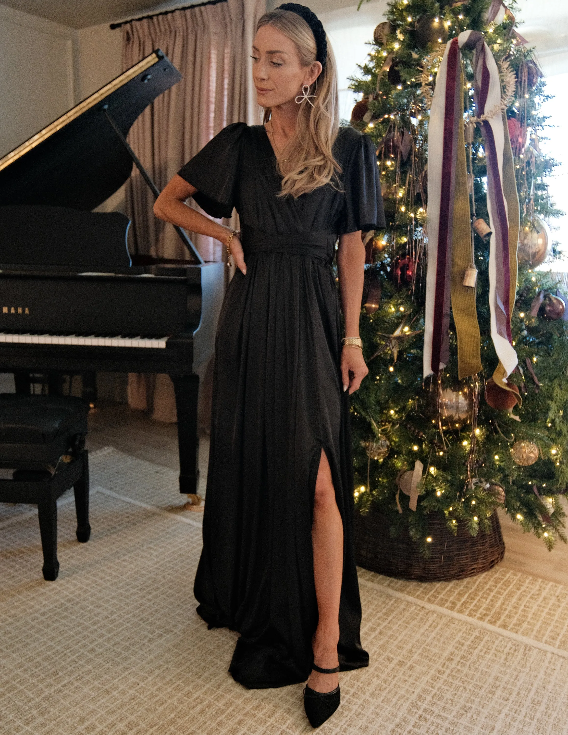 Lola Satin Maxi Dress sold by Shop Stevie