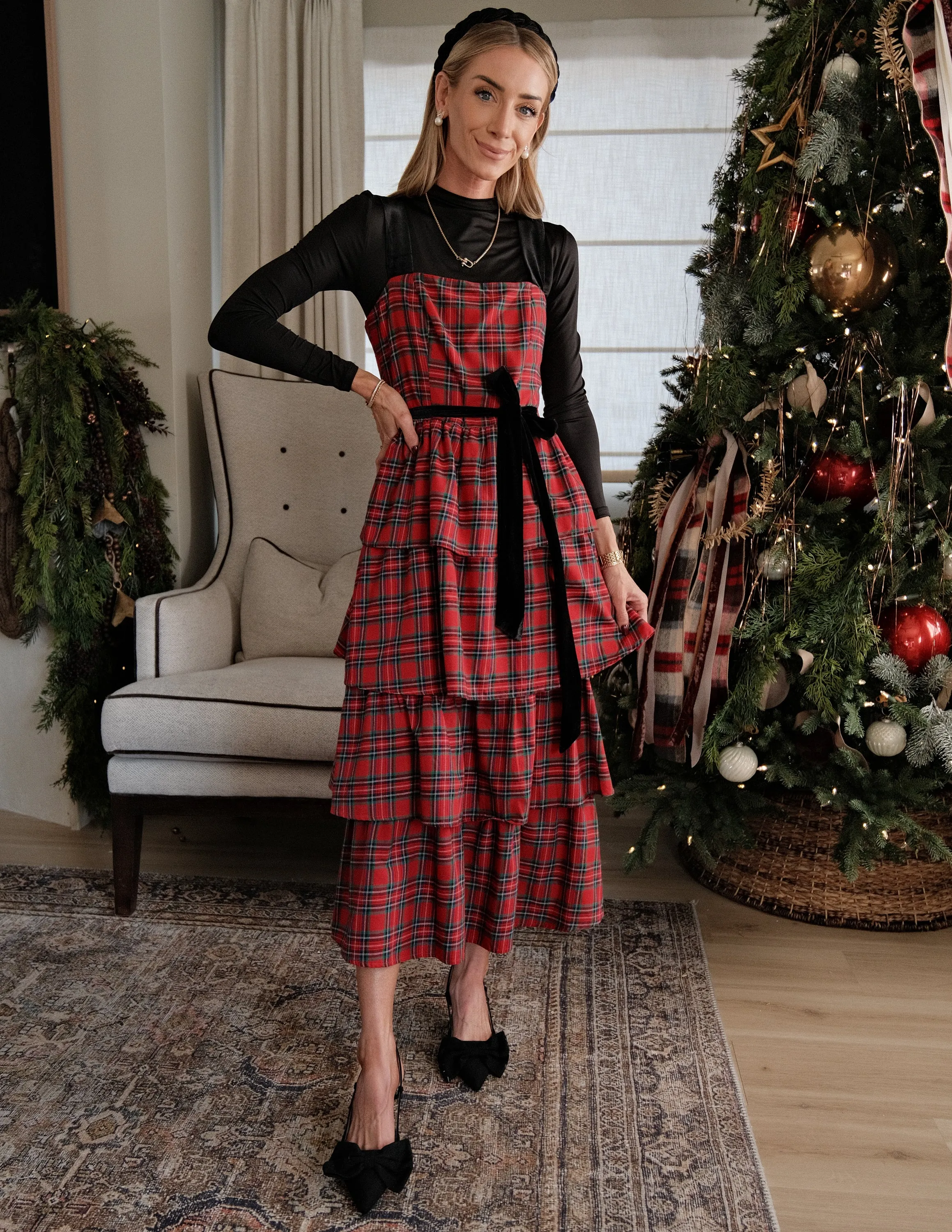 Mari Tiered Plaid Dress sold by Shop Stevie product image thumbnail 2