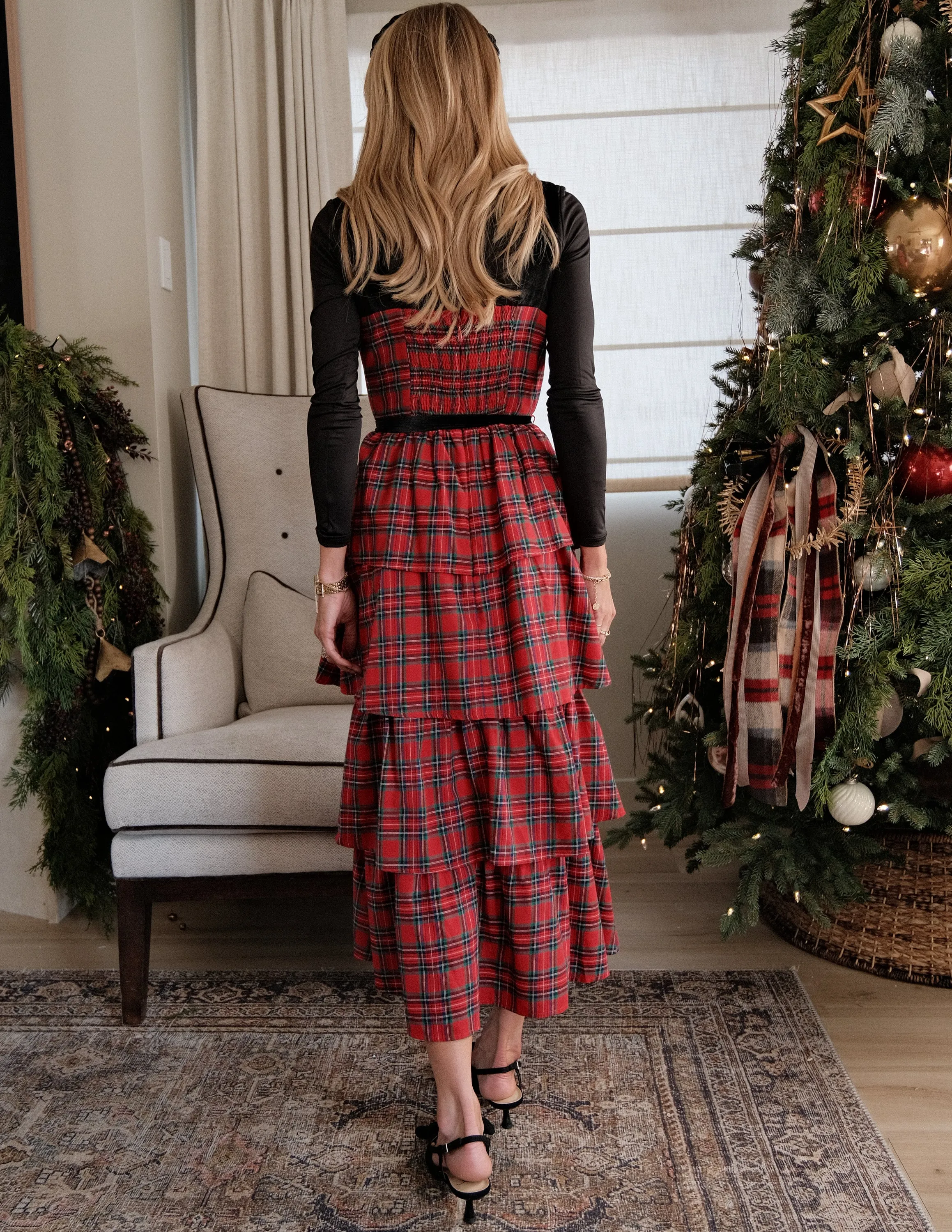 Mari Tiered Plaid Dress sold by Shop Stevie product image thumbnail 5