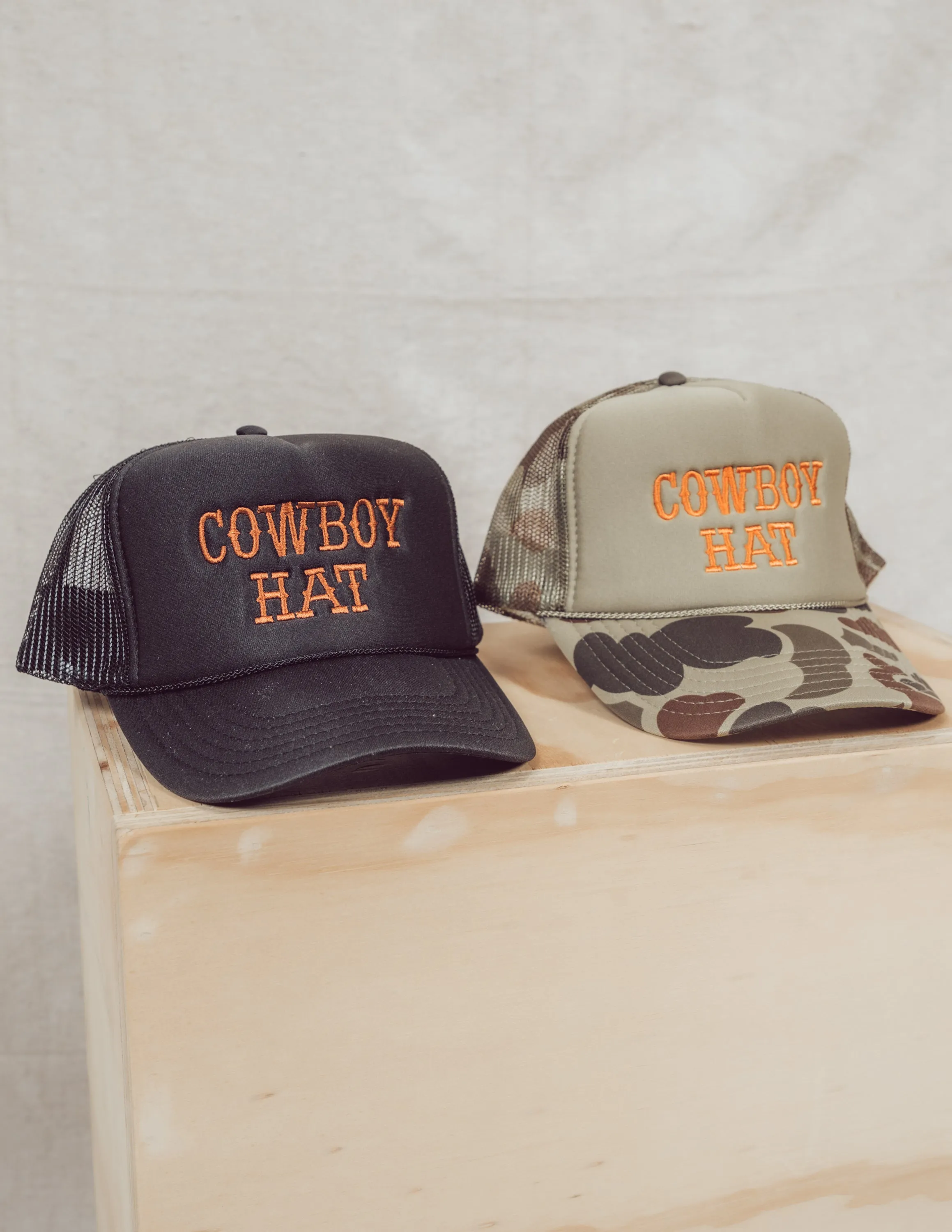 "Cowboy Hat" Embroidered Trucker Hat sold by Shop Stevie