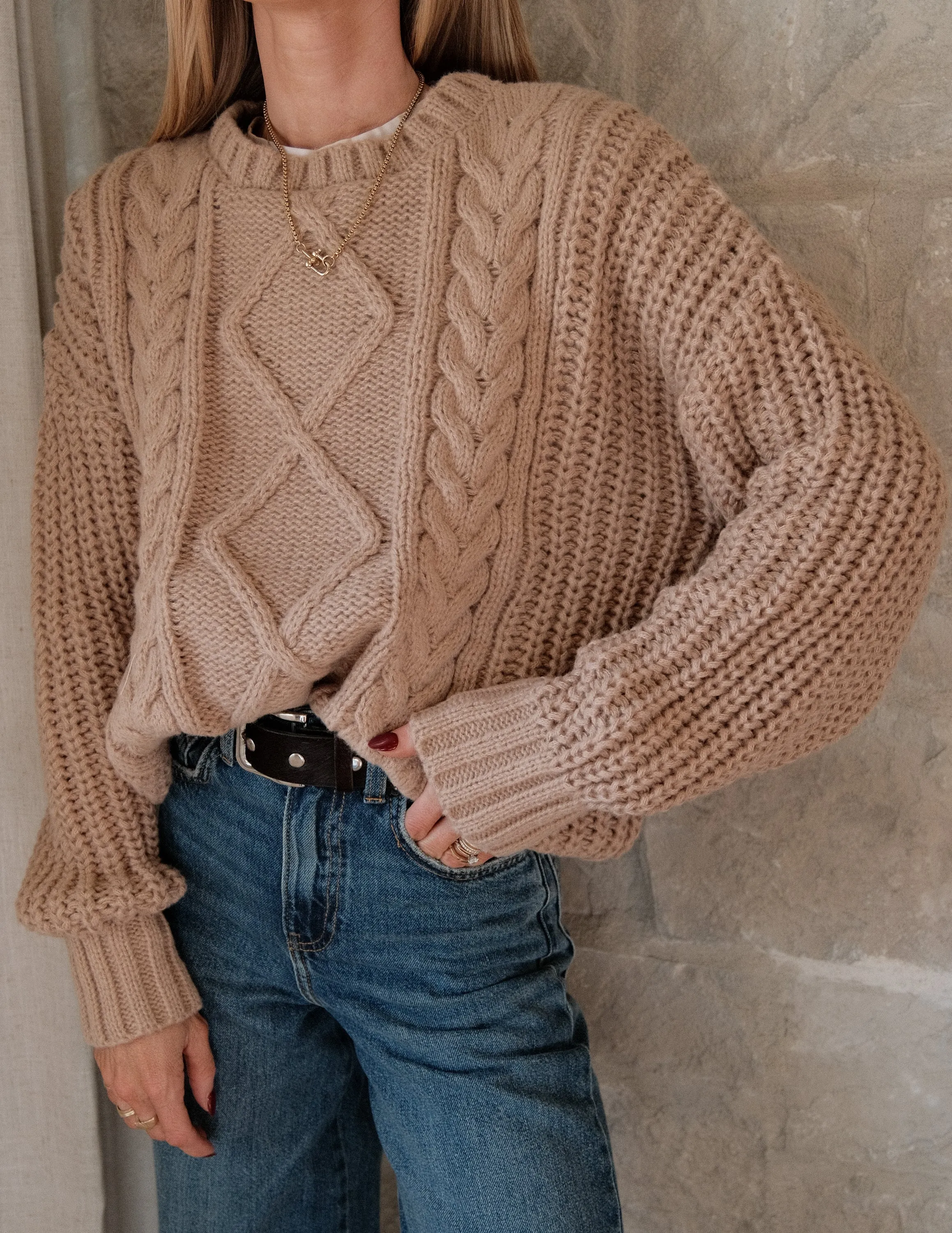 Elladie Cable Knit Sweater sold by Shop Stevie product image thumbnail 3
