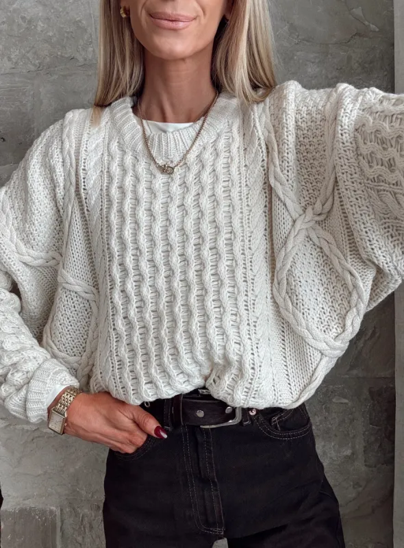 Katelynn Cable Knit Sweater sold by Shop Stevie