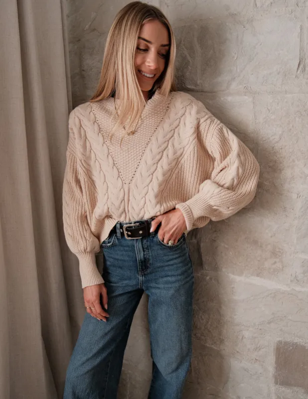 Ava Cable Knit Sweater sold by Shop Stevie