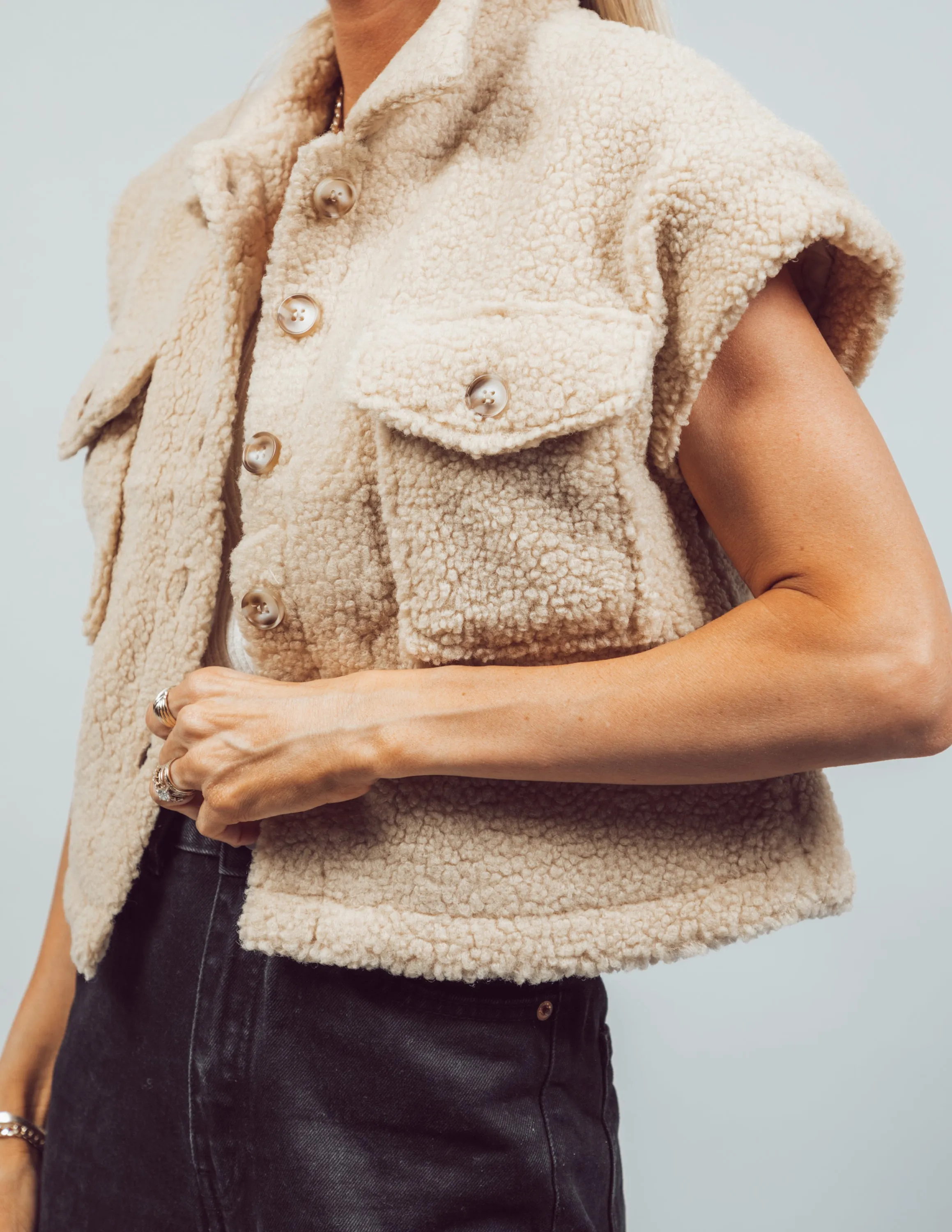 Cordelia Sherpa Vest sold by Shop Stevie product image thumbnail 5
