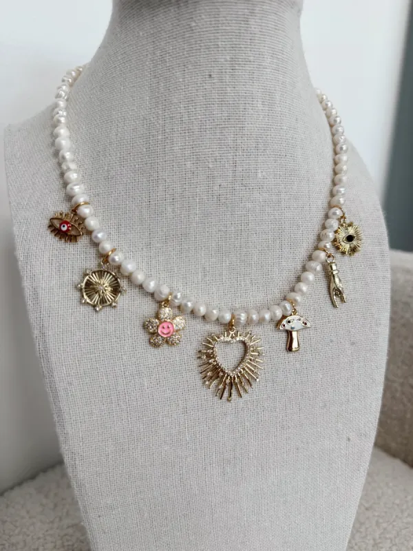 Pearl Charm Necklace sold by Shop Stevie