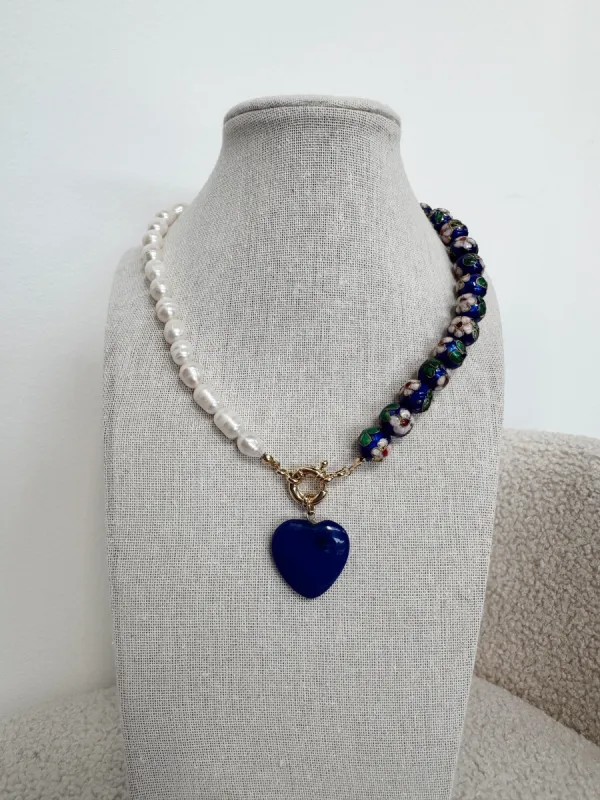 Blue Heart Pendant Necklace sold by Shop Stevie