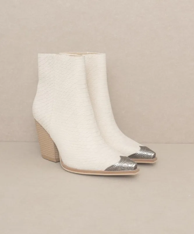 Zion Bootie with Etched Metal Toe sold by Shop Stevie